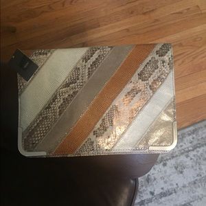 Metallic shine clutch purse